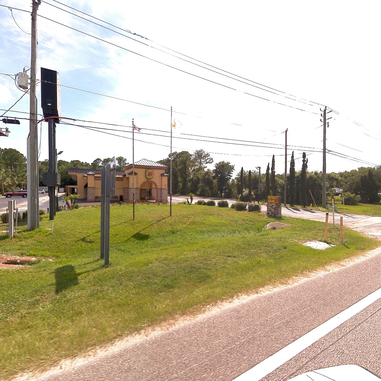Utility review image showing roadside pole context